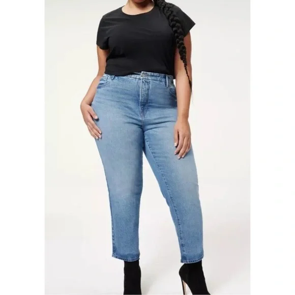 Good American Good vintage straight leg jeans style gv602tft  plus size 20 - Picture 2 of 8